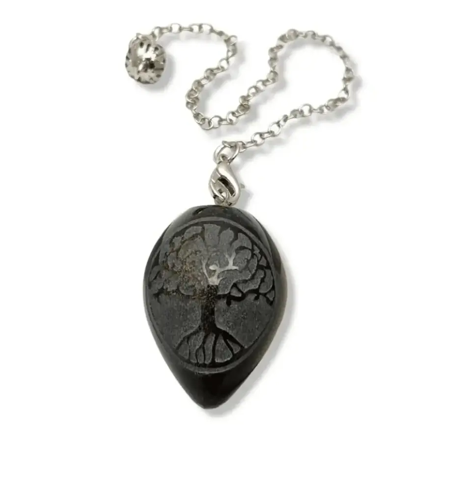 Pendule "Arbre de vie" en Obsidienne