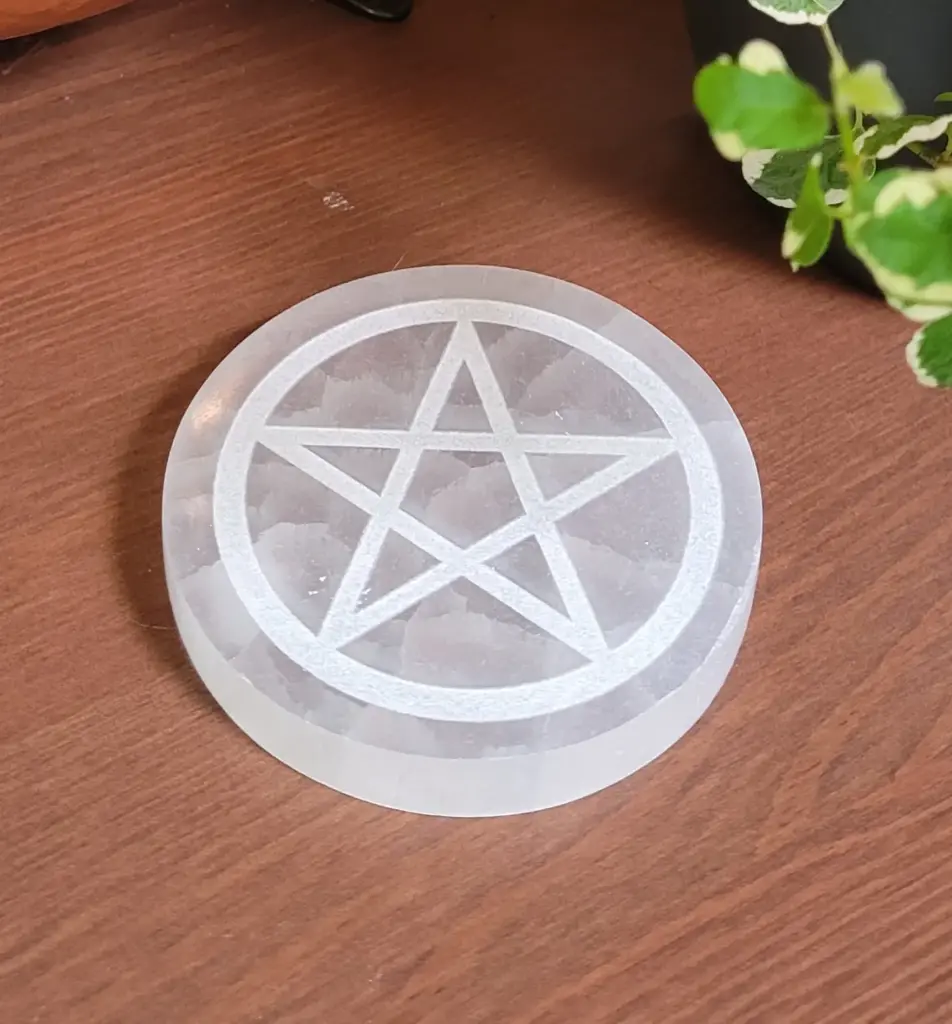 Plaque en sélénite "Pentacle"